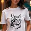Black And White Caprint Crewneck Short Sleeve Unisex Tee Casual Unique Design Summer Graphic Versatile High Quality Top