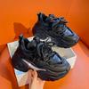 Fashion Thick Sole Women Breathable Leather Sneakers Fashion 8CM Heels High Platform Outdoor Sport Dad Shoes Trainers White Chunky Shoes