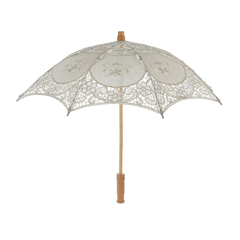 

Lace Umbrella Parasol With Rose Lace For Bridal Wedding Costume Photo Props 1920s Parties And Weddings Stage Props бежевий