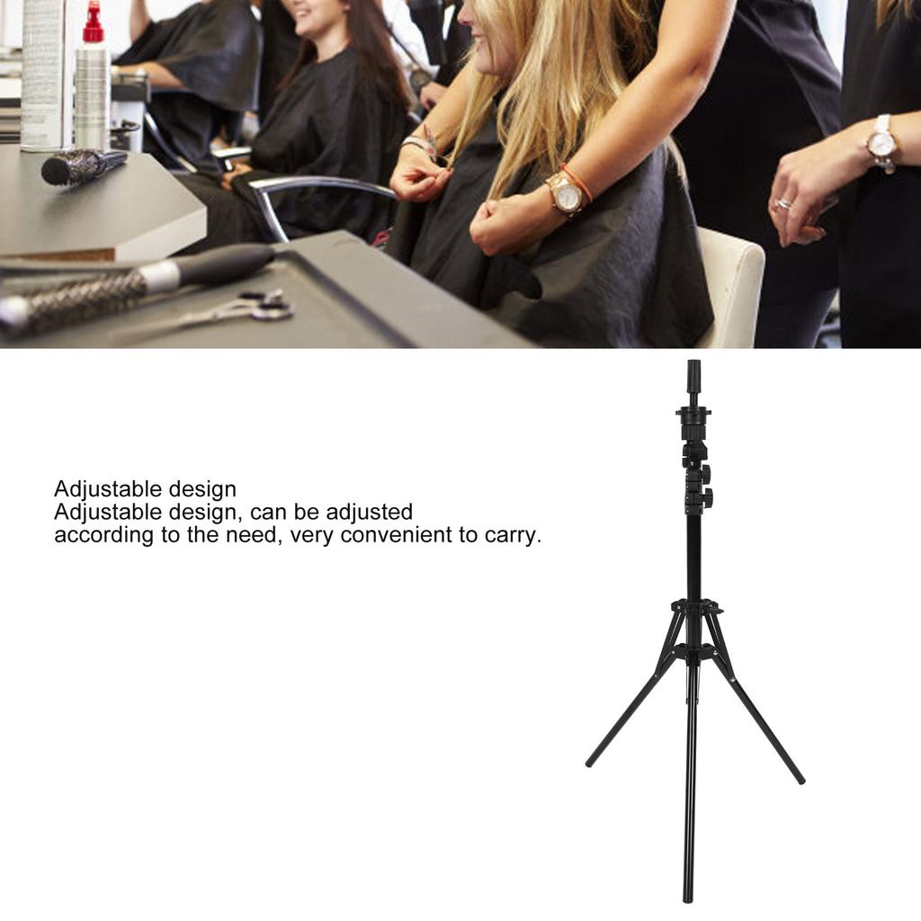 Adjustable Wig Stand Tripod Lightweight Portable Aluminum Alloy Mannequin Head Stand for Hairdressing Training