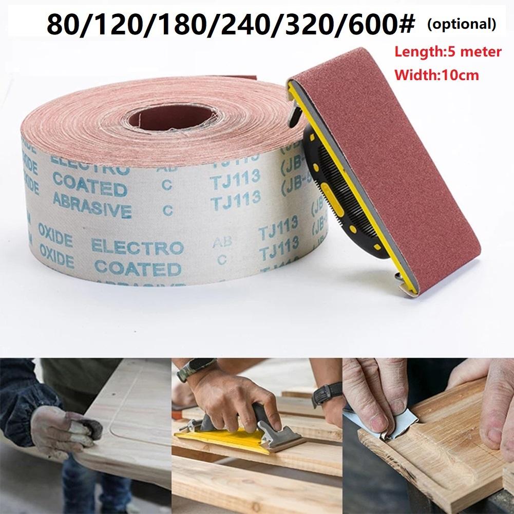 1 Roll 5M Abrasive Cloth Emery Cloth Roll Polishing Sandpaper For Grinding Tools 80/120/180/240/320/600 Grits