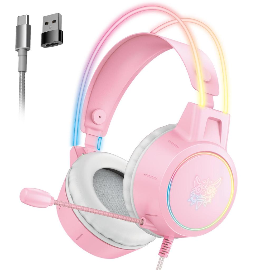 Słuchawki gamingowe X15Pro: Redukcja szumów, Świecąca opaska na głowę, Urocze kocie uszy dla e-sportu.