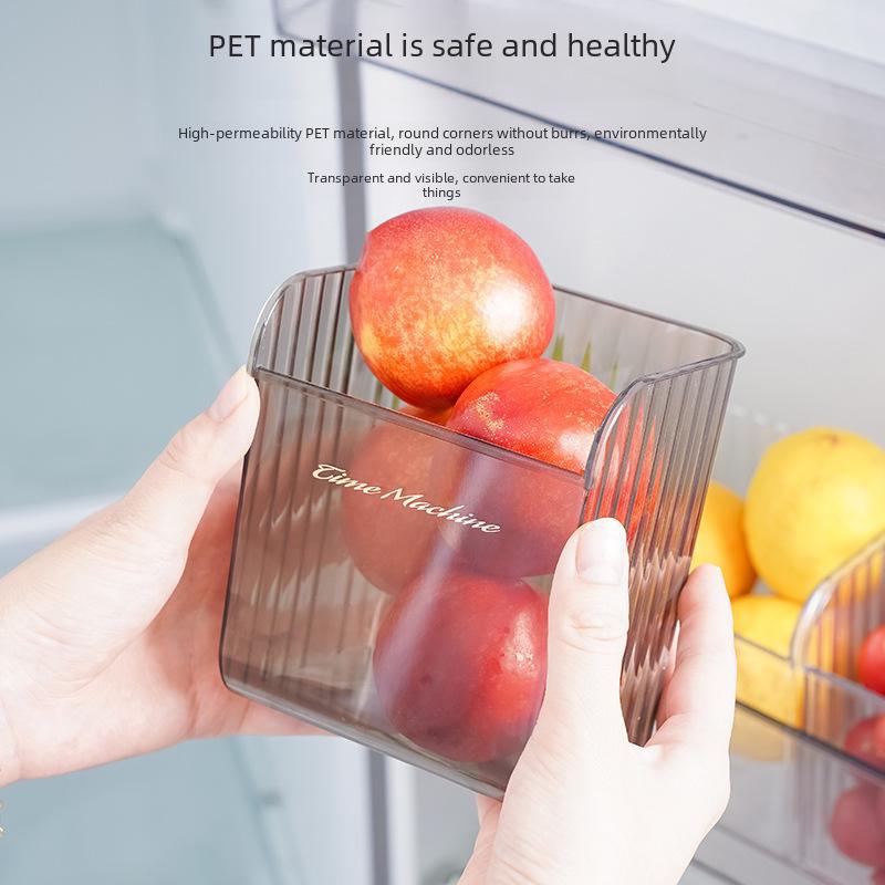 Transparent Double Flip Kitchen Refrigerator Storage Box for Fresh Fruits & Vegetables