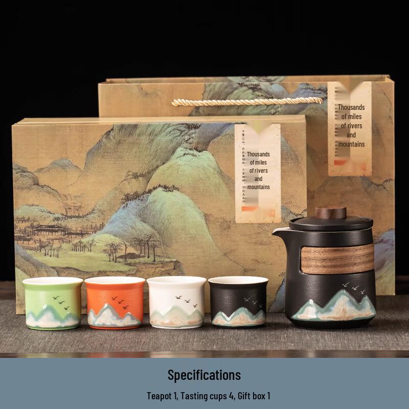 ME Qianli Jiangshan Gongfu Ceramic Tea Set