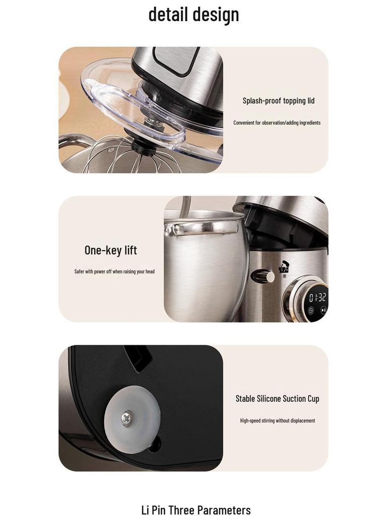 10L Multifunctional Chef Machine: Dough Mixer, Stand Mixer & Egg Beater for Home & Commercial Use