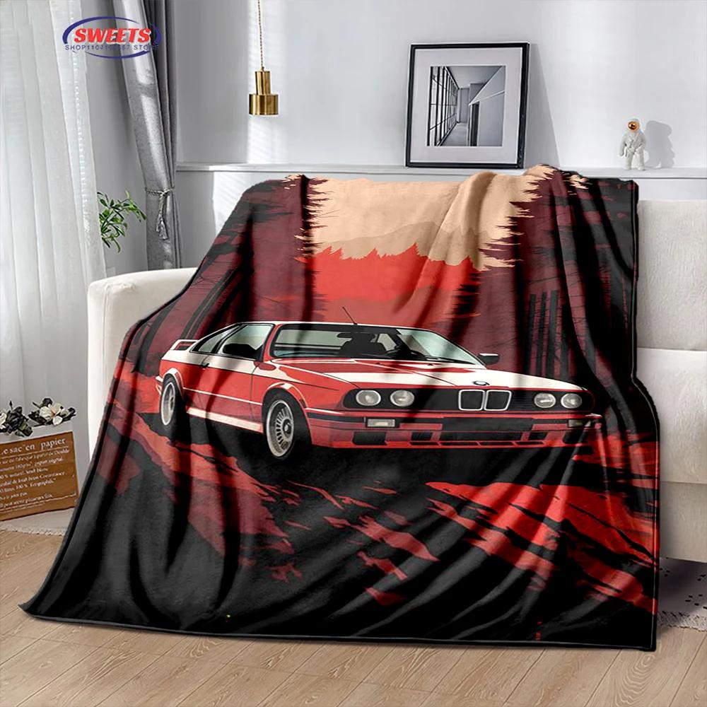 Druk 3D Marzenie Samochód Wyścigowy Flanelowy Koc Artystyczny Kocyk Sofa Pokrycie Łóżka Cztery Pory Roku Miękki Puszysty Kołdra Koc Rekreacja na Zewnątrz Drzemka