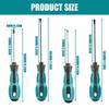 4Pcs Household Magnetic Screwdriver Set with 2 Flat & 2 Crosses Head Tip Heavy Duty Nonslip Softy Handle Screwdriver Set
