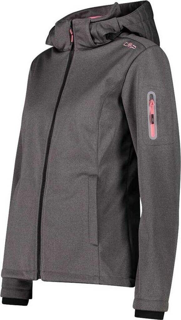Куртка CMP Softshell Jacket Zip Hood Women (39A5006M) nero mel.-desert rose