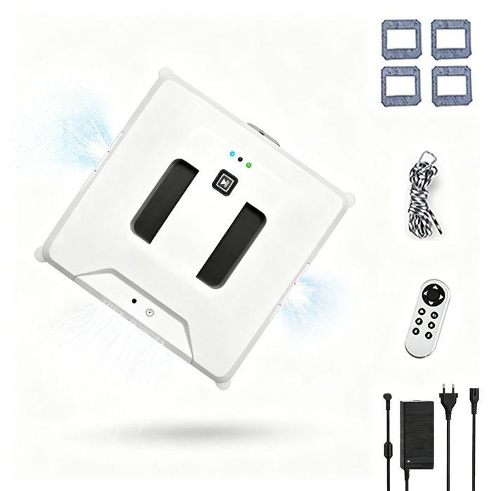 Robot window washer, Automatic Edge Detection, 3000PA suction, with Safety Cord, 3 cleaning modes, anti-fall