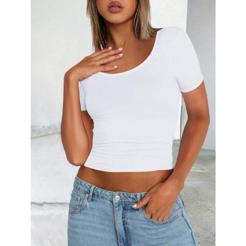 Summer Sexy Hot Girl Sport Short-sleeved Slimming Street Style Women's Top
