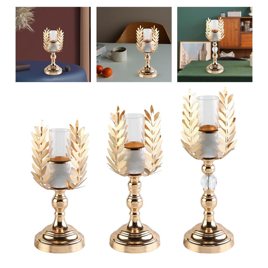Candle Holder Gold Ornament for Dinner Wedding Desktop Anniversary Decoration