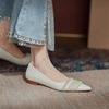 Spring and Summer Pearl Decorated Pointed Toe Breathable Casual Women's Shoes Fashion New Elegant Flat Shoes NO: 621-1