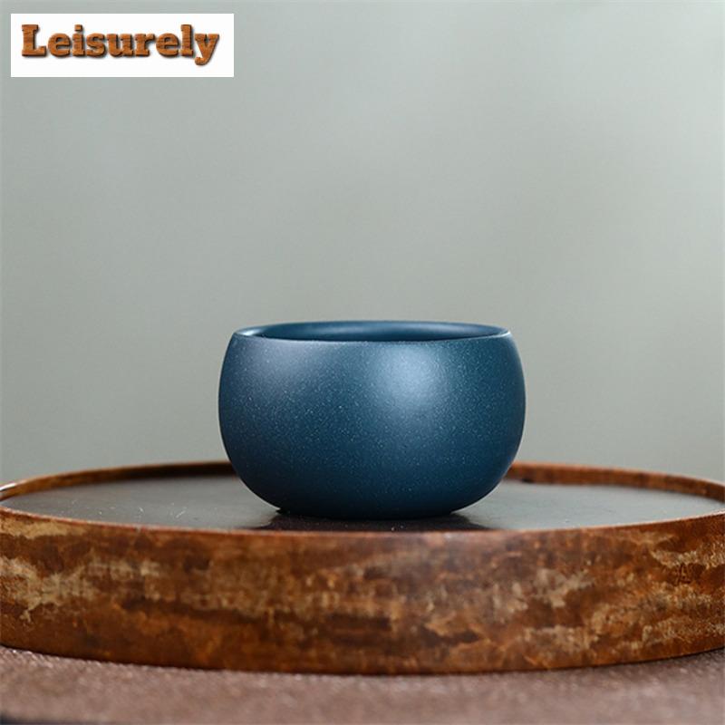 2 ks/sada Yixing Raw Ore Purple Clay šálek na čaj Meditační šálek Boutique Ručně vyráběná čajová mísa Master Čajový šálek Čínská čajová sada Zisha 50ml