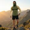 Maglia da Uomo a Maniche Lunghe con Cappuccio, Prestazioni Elevate, Mascherina Integrata e Maniche Raglan per Attività all'Aperto, Abbigliamento Sportivo