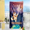 Bluey Customized Name Beach Towel High Absorbency & Quick-Dry Suitable for Swimming Gym Camping Yoga Vacation