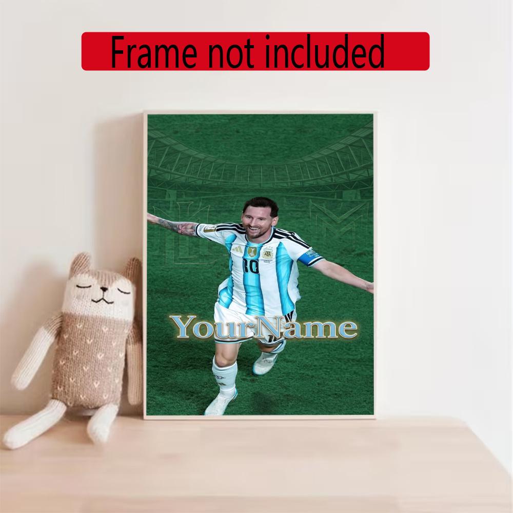 Messi Customize Your Name Diamond Painting Round Diamond Diy Frameless Holiday Artwork Suitable For Home Office Wall Decoration