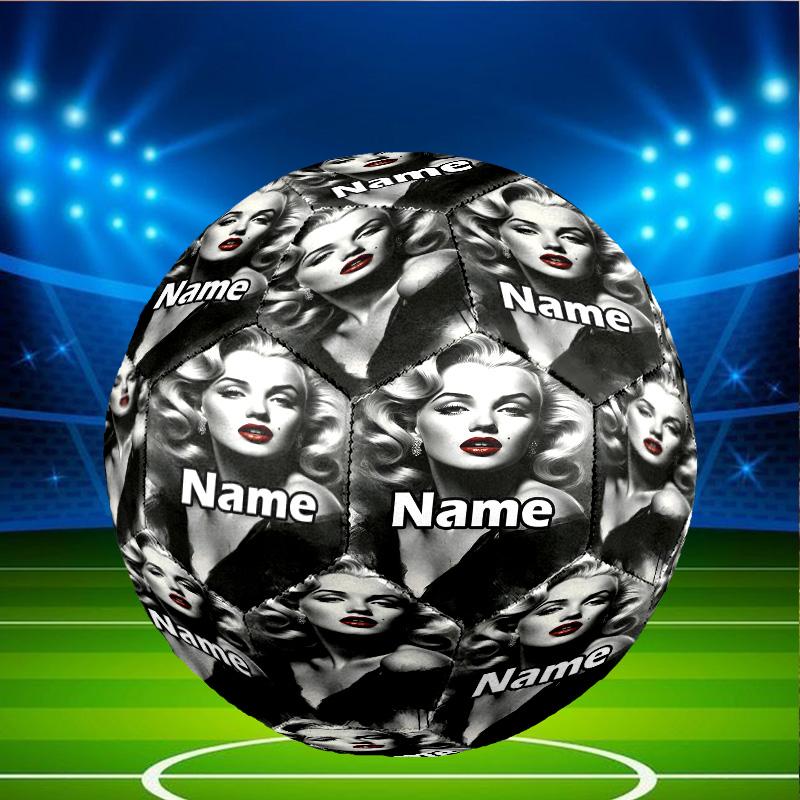 Custom Name Personalized Marilyn Monroe Print Size 5 Soccer Ball Training & Match Football, for Team, Kicking, Gift for Football