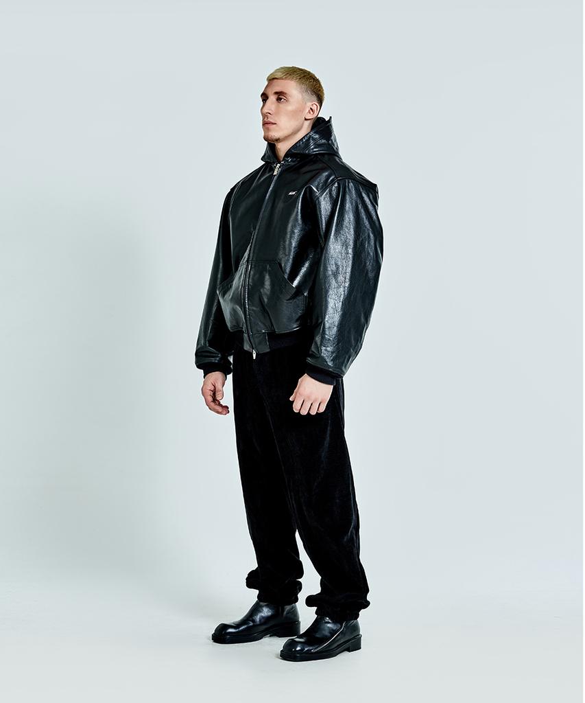 51Percent Leather Hoodie Zip-Up - Black