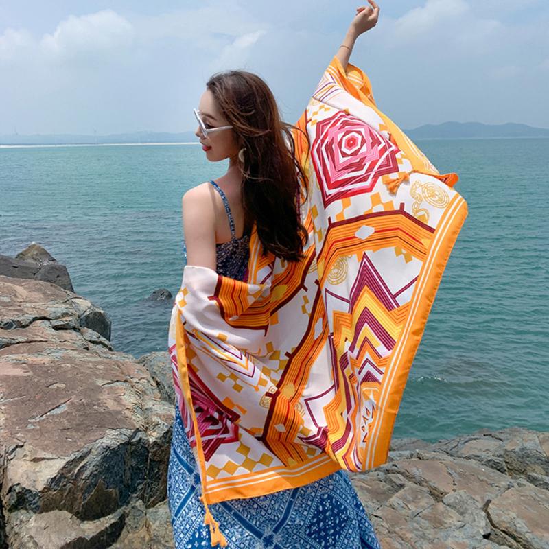 

Женская шаль, разноцветный шарф с цветочным узором в стиле ретро, ​​легкий шарф для лица MZFMMWJ-15 Brilliant World