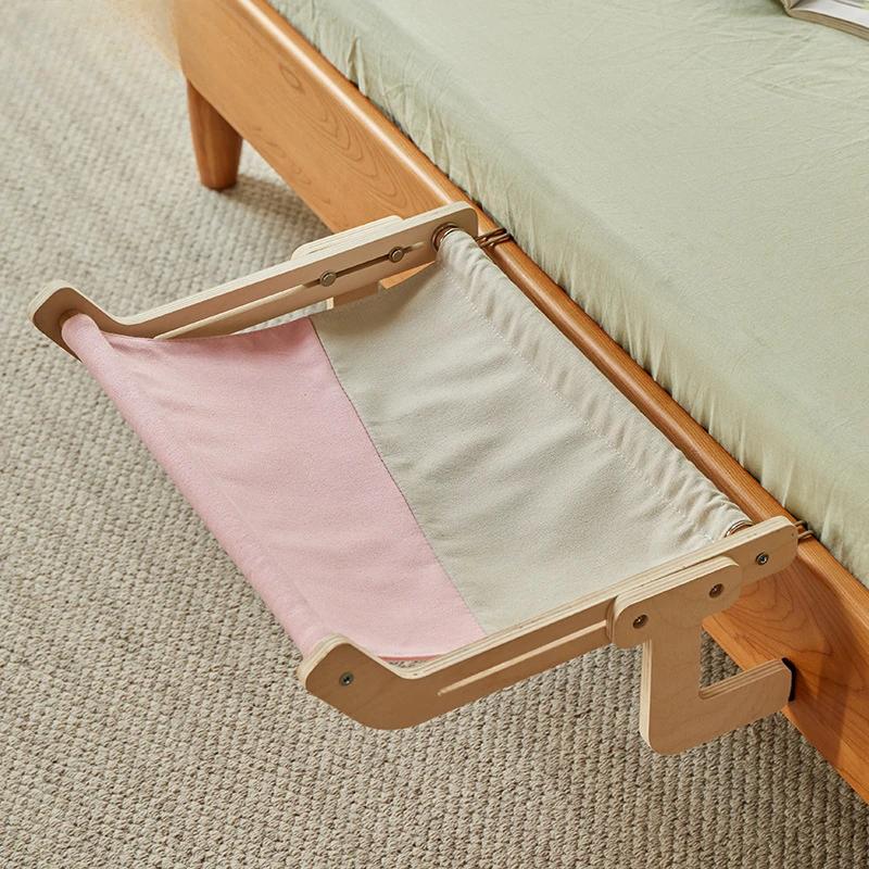 Cat Hammock Window Panel Hanging Bed Wooden Assembly Pet Mat Adjustable Snap-on Legs Window Panel Mounted Cats Hammock