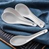 Kangfutao White Ceramic Soup Spoons