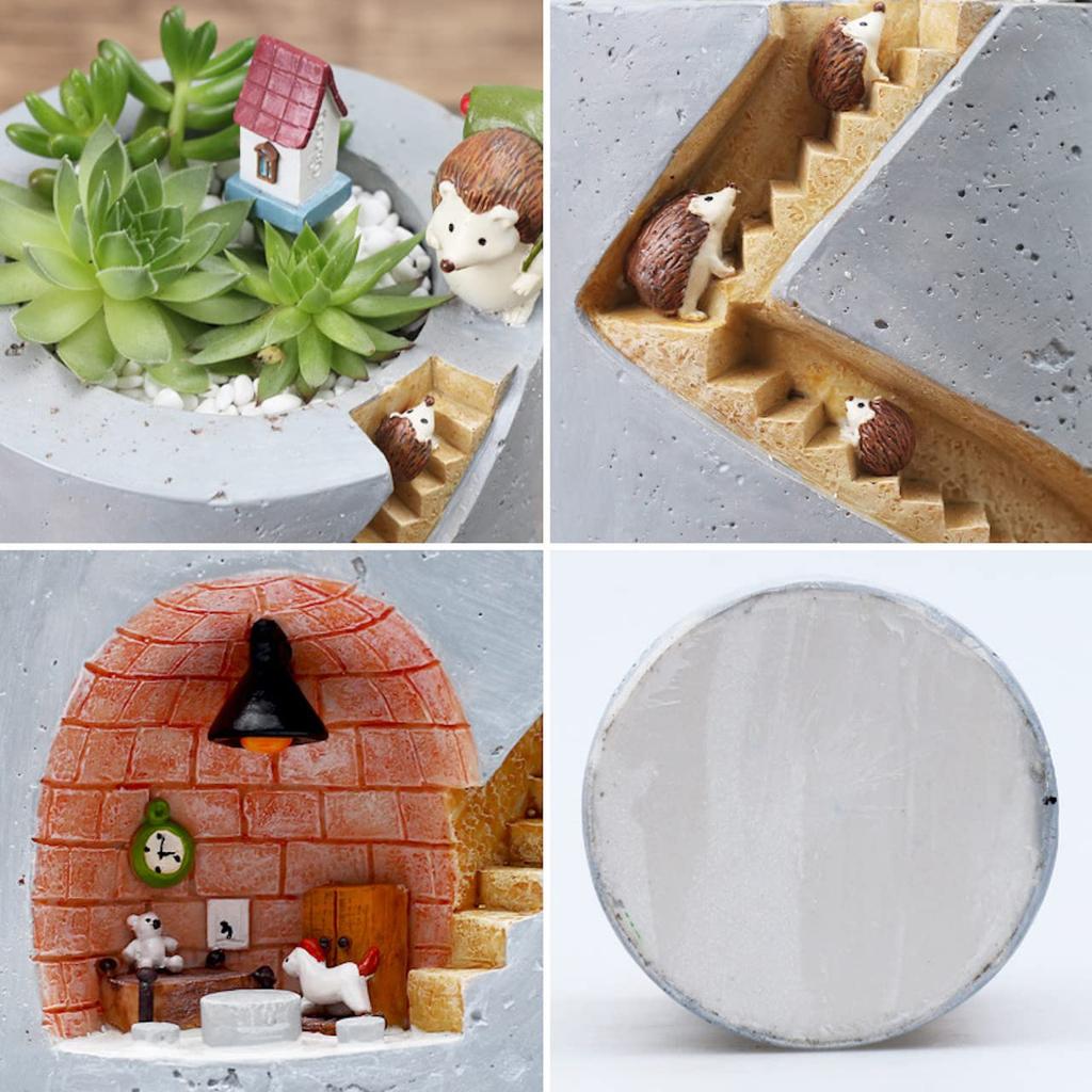 Flower Pot Planter Cute Animal Flower Pot Cultivation Mini Succulent Houseplant Succulent Flower Herb Cactus Gardening Vase Stylish Planter [Queen-b]