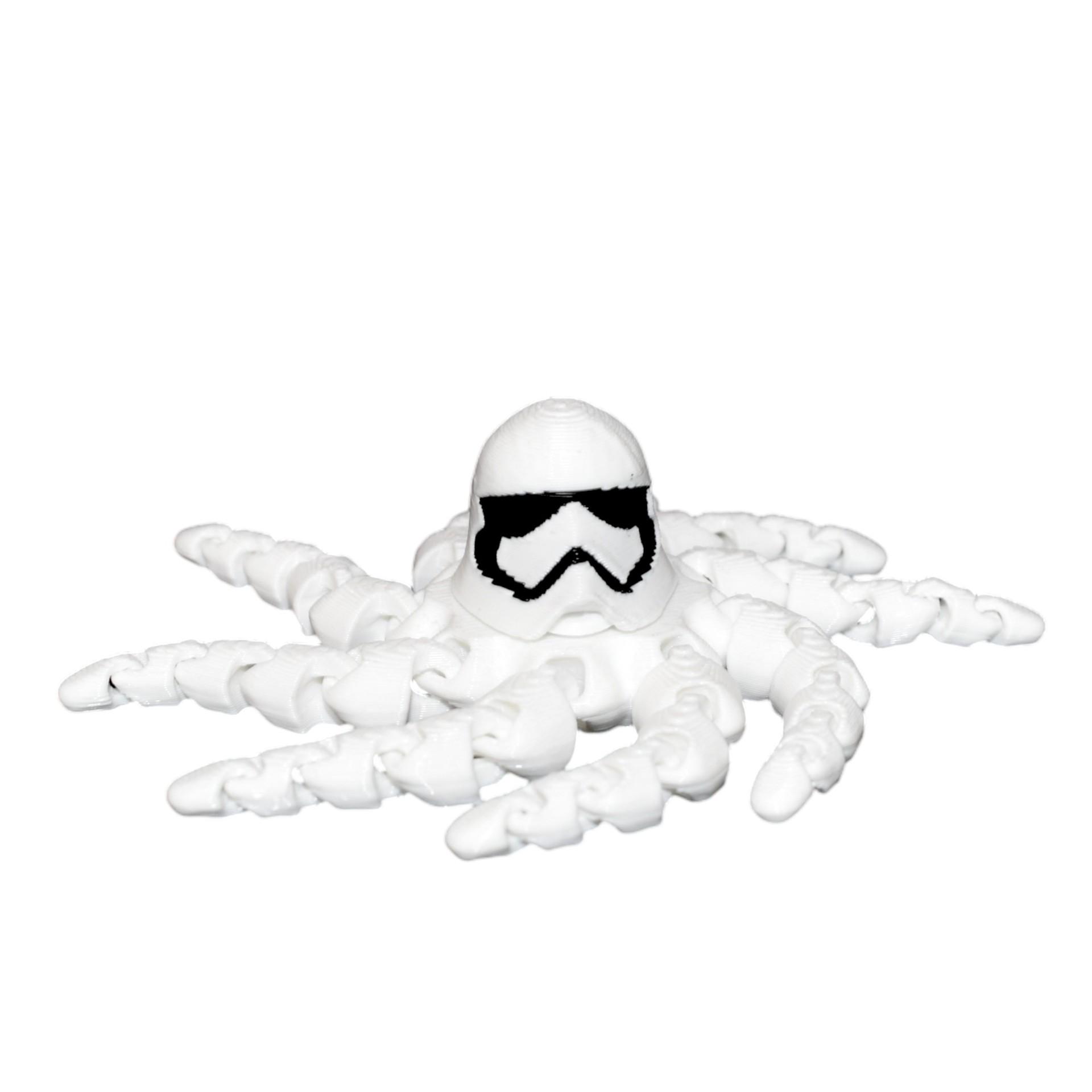 3D Printed Octopus Creative Toy Figure: Trendy, Personalized, Fun Ornament Gift White