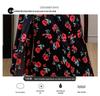 Summer 2024 French Square Neck Rose Print Dress - Gentle Style