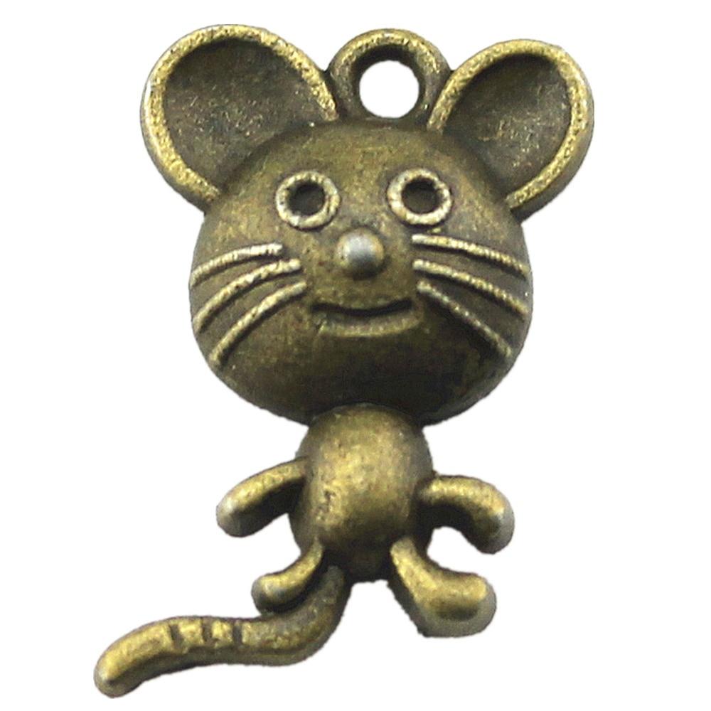 

5шт подвески в виде мышки античная бронза цвет цинковый сплав 21х13мм