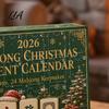 24 Day Countdown Calendar Chinese Mahjong Tile Advent Calendar, 24-Day Christmas Set with 2D Atmosphere Decor Acrylic Ornaments, Tree Hanging
