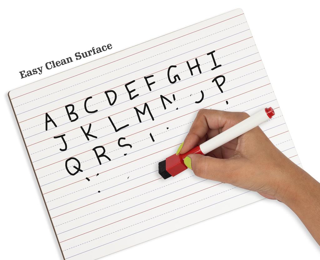 Inkdotpot Dry Erase Board For Kids Students 9 X 12 Double Sided Ruled Blank Dry Erase Lapboard W 4 Markers For Home School (4 Piece