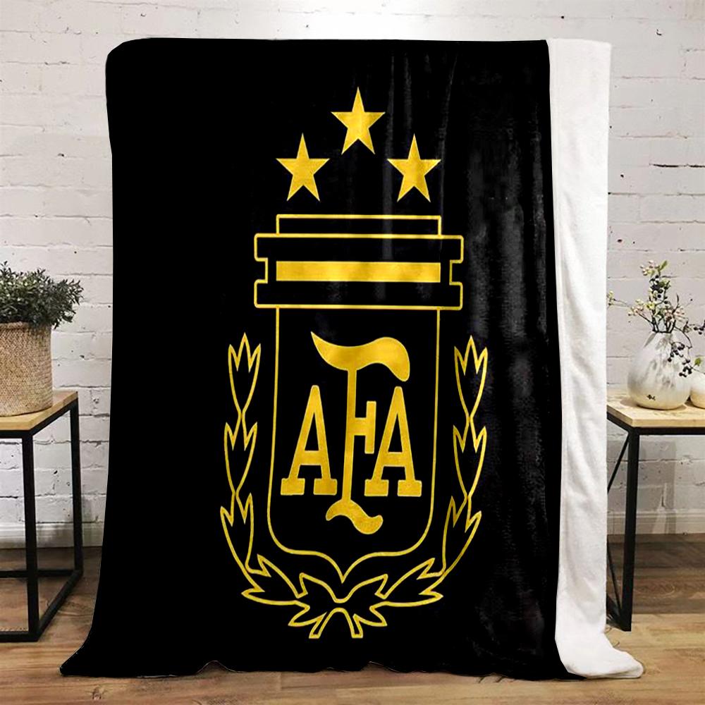 Black and Gold AFA Logo Designed Flannel Blanket for Bedroom, Living Room, Sofa, and Nap