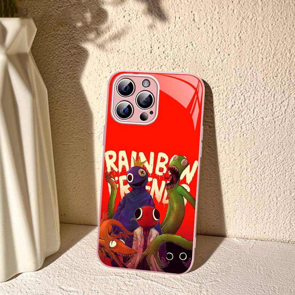 Cartoon R-Rainbow Friends Tempered Glass For Iphone 14 13 12 11 Pro Mini XS MAX 14Plus X XS XR Fundas