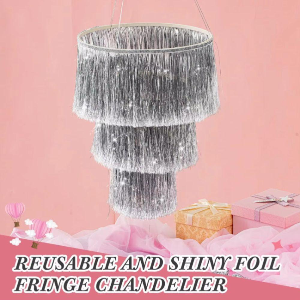 3-Tier Pendant Light Ornament Gold Lampshade Pendant Nordic Holiday Tassel Ornament  Holiday Decor