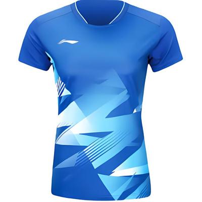V-Neck Quick-Dry Breathable Short Sleeve T-Shirt Women Tops Blue AAYU234-4