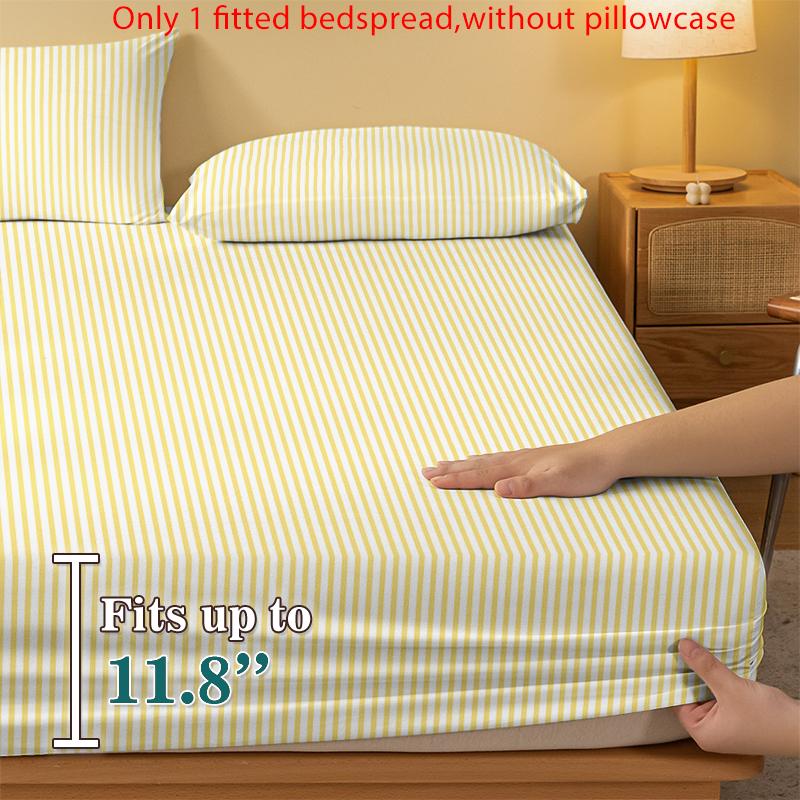 1 Simple modern Stripe Geometry printed matte Fitted Sheet, bedroom printed bed cover, bedding (excluding pillowcases)