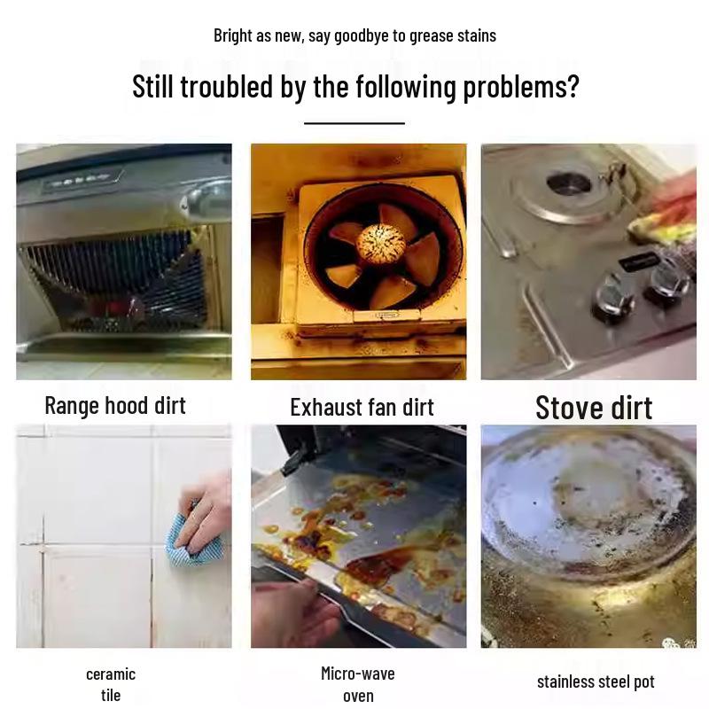 Kitchen Oil Stain Remover Foam: Heavy-Duty Emulsifier for Range Hood Cleaning