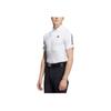 Adidas Solid Color Logo Stripe Short Sleeve Polo Shirt Men Tops White HA3129