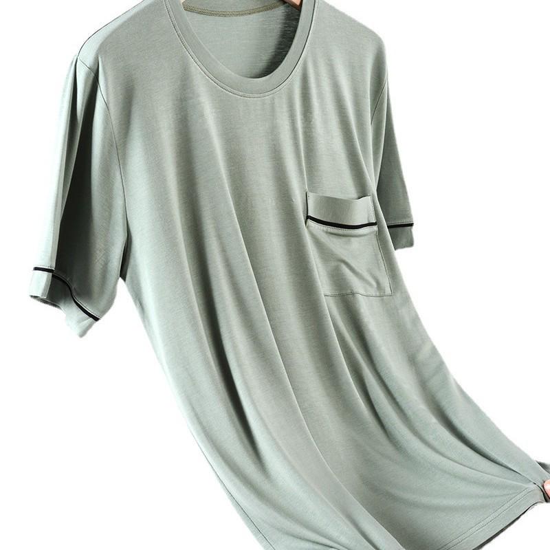 Men's Summer Modal Short-Sleeve Pajama Top - Casual and Lightweight Homewear