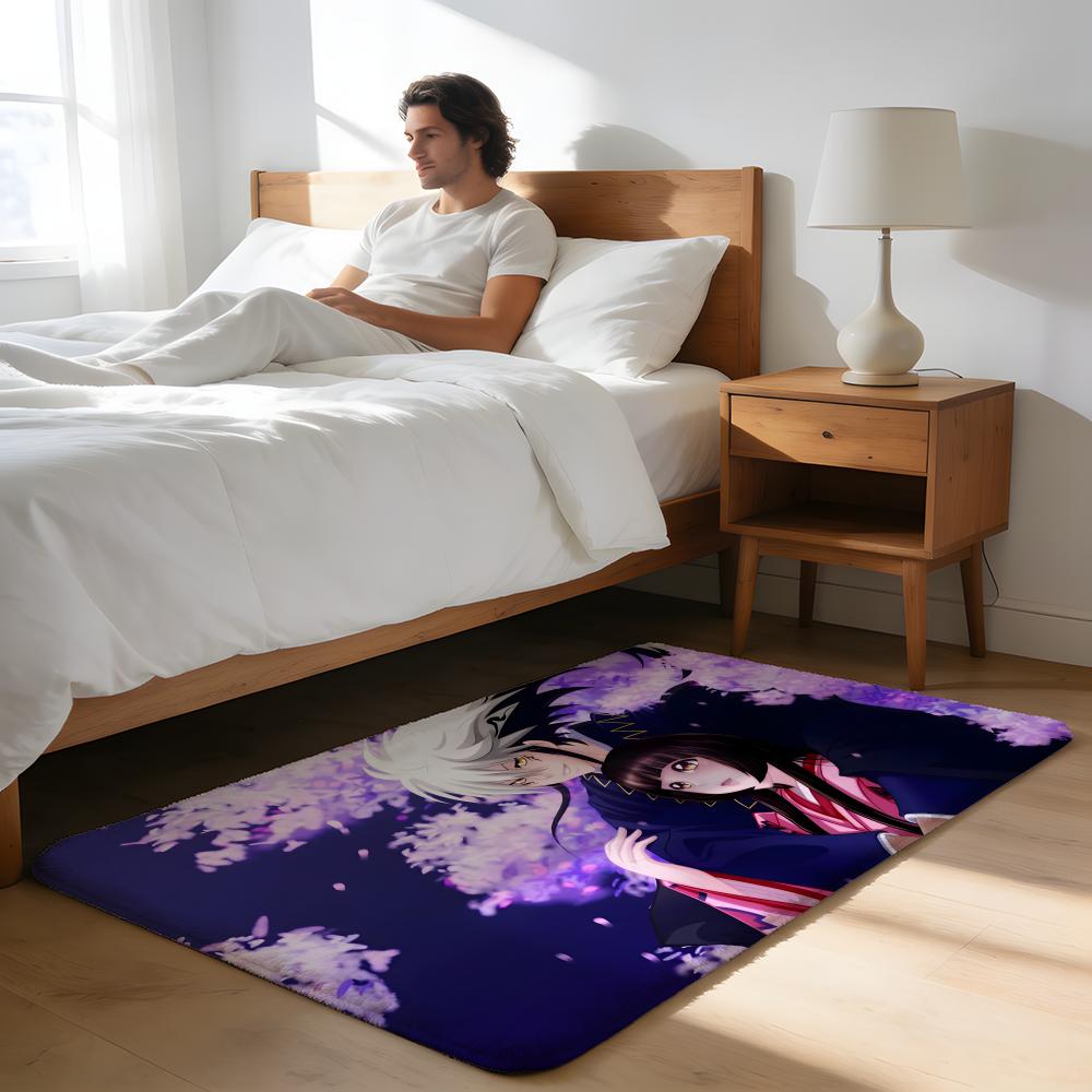Fußmatte Weicher Flanellteppich Rutschfeste Saugfähige Matte für Badezimmer Schlafzimmer Heimdekoration N-Nurarihyon no Mago Anime