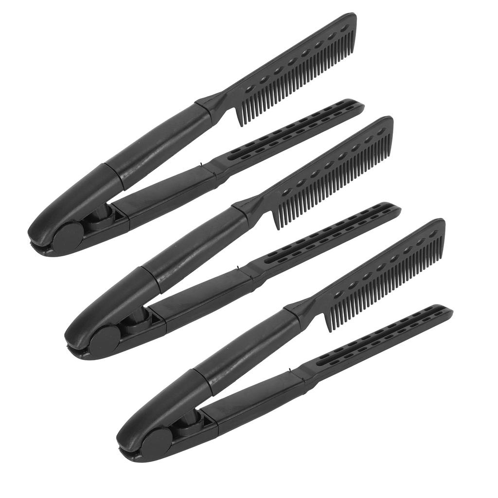 Haarglättungskamm, V-förmiger, hitzebeständiger, tragbarer Haarstyling-Kamm für den Salon, zu Hause und auf Reisen