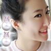 Popular Earrings for Shell Cubic Coil Style Miyabi Grace Women, Non-pierced, Pearl, White, Pearl, Crystal, Gold, Zirconia, Wedding, Rhinestone, Pearl,