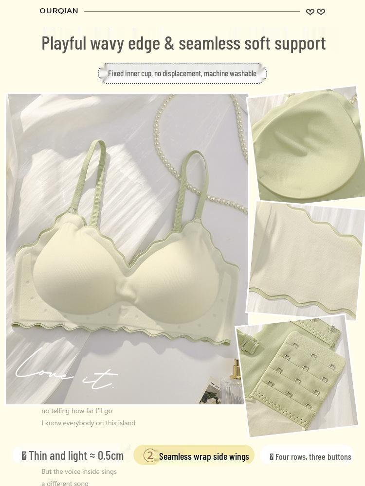 Seamless Wireless Push-Up Bra for Women and Teens - Thin Style, Small Bust, Fixed Cup S (32/70AB) шампанского