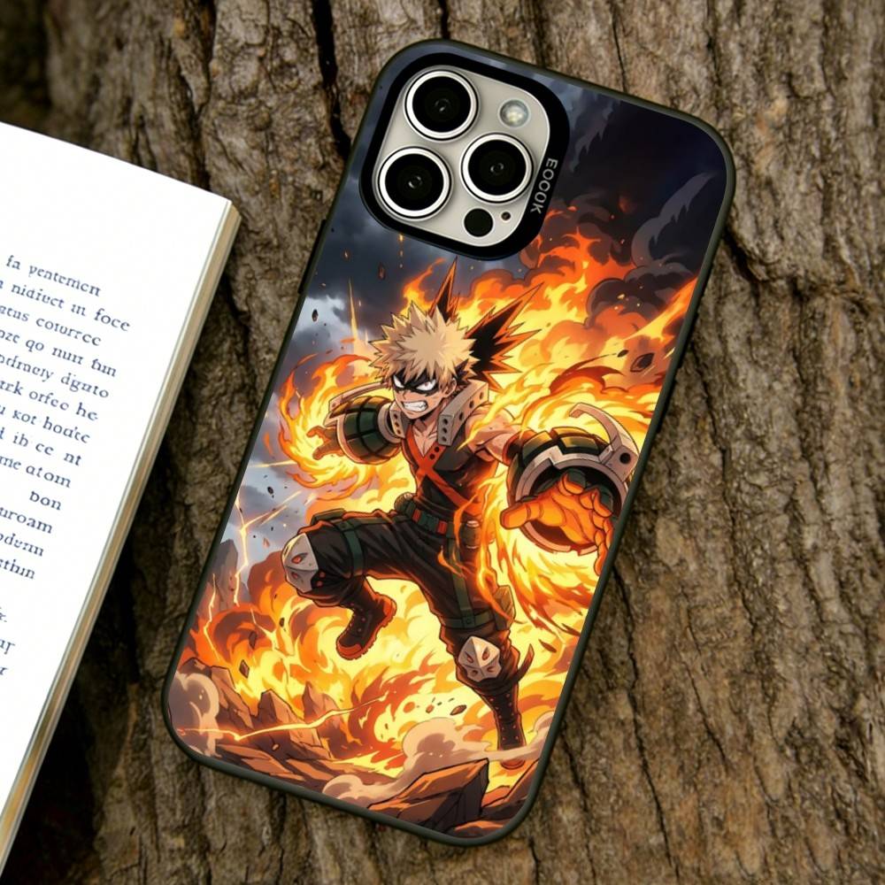 Katsuki Bakugo Phone Case For iPhone 17,16,15,14,13,12,11 Plus,Pro Max,XS,Colorful Silver Phone Case Funda Cover