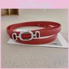 Retro Belt Womens With Oval Shaped Metal Buckle Decoration For Daily And Office