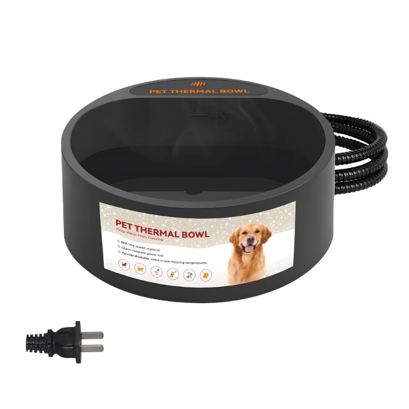 

Electric Warming Dish For Pet Nonskid Durability Automatic Temperature Control Cold Weather Feeding Solution 1