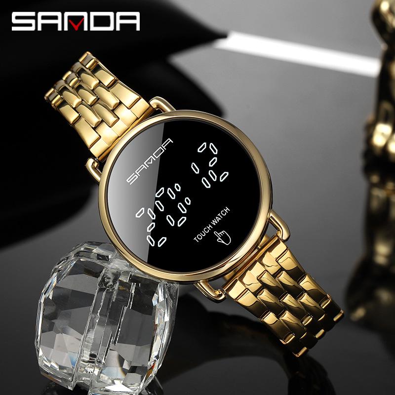 Sanda Men's Stylish Single-Touch Mesh Band Electronic Watch