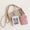 Korean Chain Card Holder PU Leather with Lanyard ID Card Card Holder Card Bag