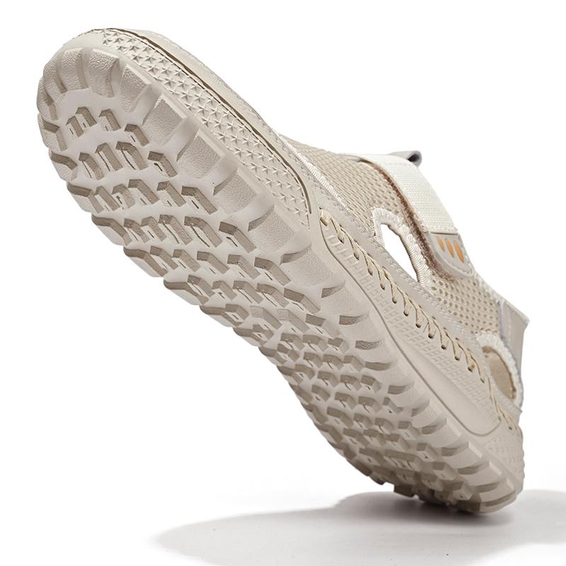 Summer Men's Sandals Handmade Mesh Breathable Casual Shoes