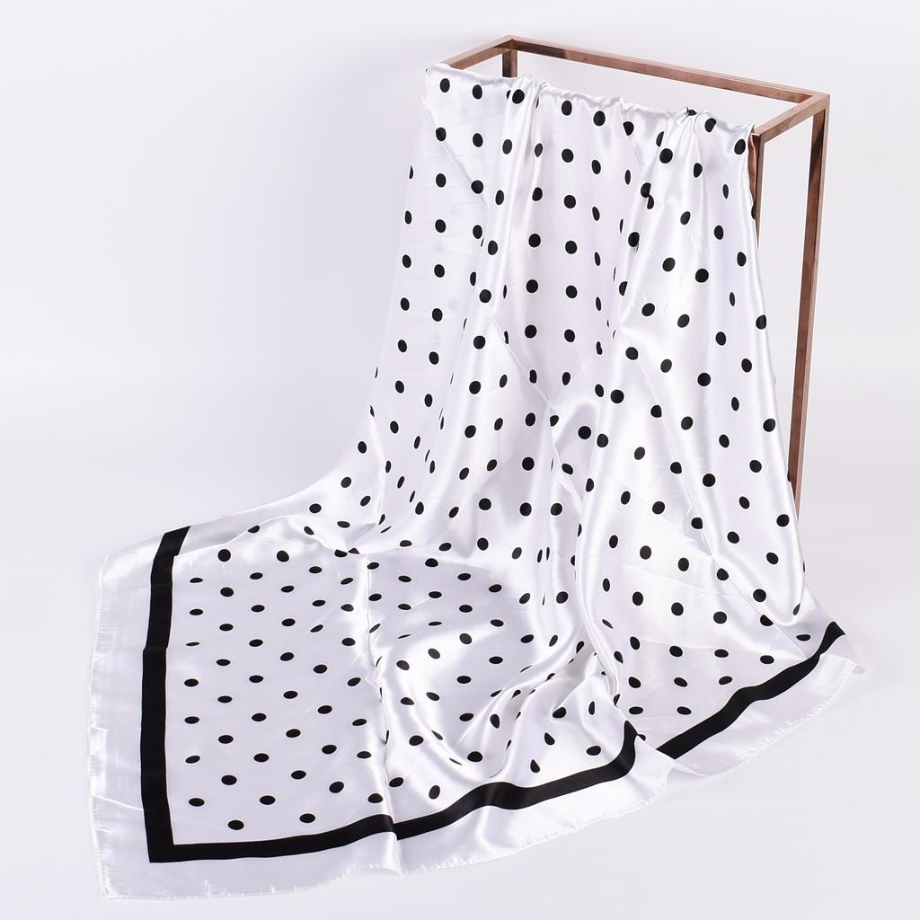Summer New Fashionable Temperament Wavelet Dot 90CM Large Square Scarf Printed with Fashionable Square Silk